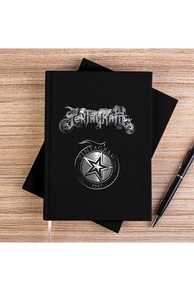Z zepplin Pentegram 1987 Black Canvas Notebook