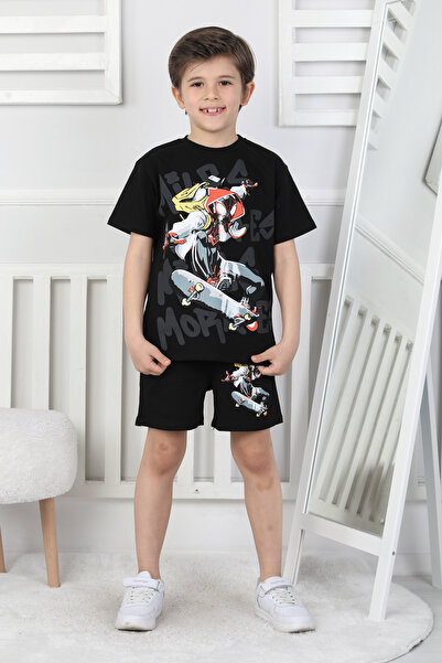 NEWKİDS Комплект къси панталони с щампа и джобове за момче за деца 3-10 години