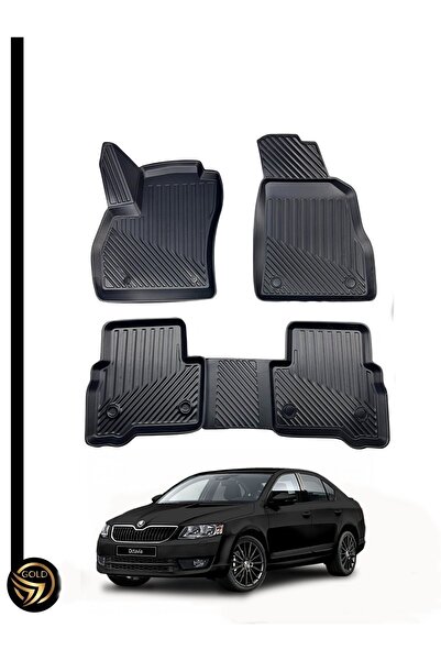 Black Gold Skoda Octavia 2017-2020 3d Birebir Uyumlu Oto Paspas Qun