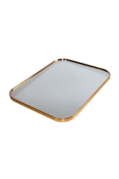BM GİFT DESİGN Wall mirror, rectangular metal frame, gold color, 55x45 cm