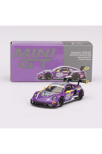 mini gt 793 بورش 911 Gt3 R #27 بورش 911 Gt3 R #27 هوبوتو للسباقات 2023 كأس العالم للسباقات العالمية للسباقات Gt 70 جائزة ماكاو الكبرى