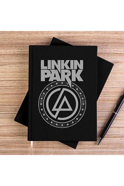 Z zepplin Caiet de pânză neagră cu logo și stea Linkin Park