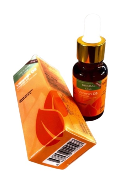 HerbalLive D3 + K2 Içeren Takviye Edici Vitamin 20 Ml Damlalıklı Cam Şişe