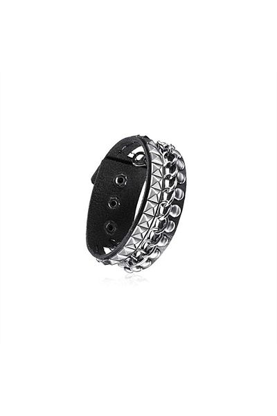 Choice 4 80s Black Round Square Gothic Spike Bracelet Punk Rock Bracelet Studded Faux Leather Bracelet For.