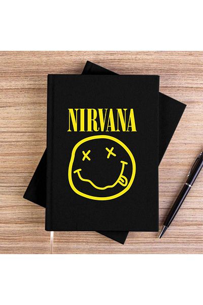 Z zepplin Caiet de pânză neagră cu logo Nirvana
