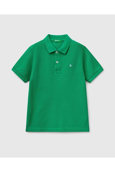 United Colors of Benetton Μπλουζάκι Polo για αγόρι με πράσινο λογότυπο
