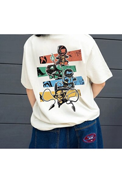 weywot Pokemon Special Design New Season Front/Rear Printed Oversize Beige T-...