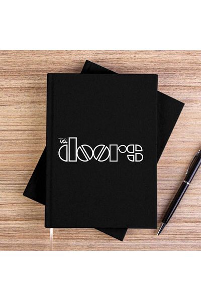 Z zepplin The Doors Outline Black Canvas Notebook