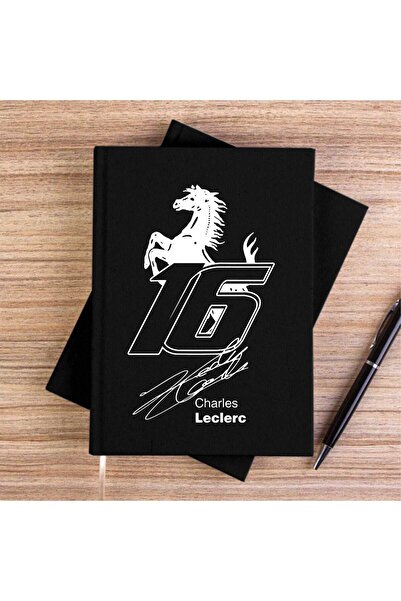 CrowsGate F1 Charles Leclerc Ferari Black Canvas Notebook