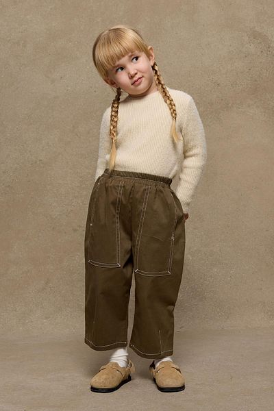Fahhar Kids Khaki Color Double Needle Children's Pants