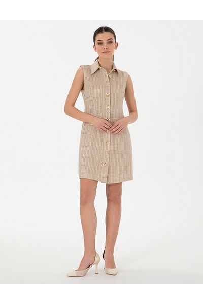 Pierre Cardin Beige Regular Fit Woven Dress 50305999 -Vr011