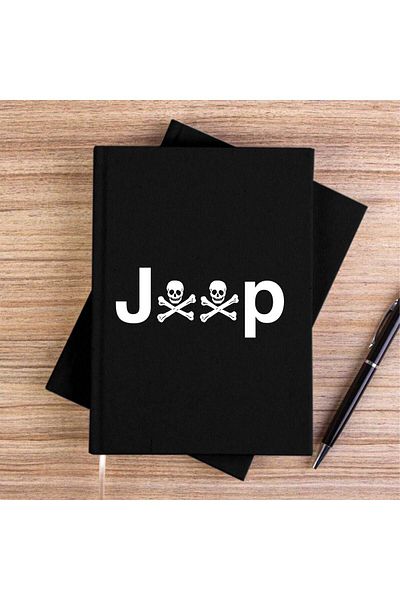 Z zepplin Jeep Skull Black Canvas Notebook