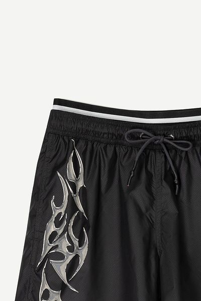 Bershka Swimming trunks with double waistband and print