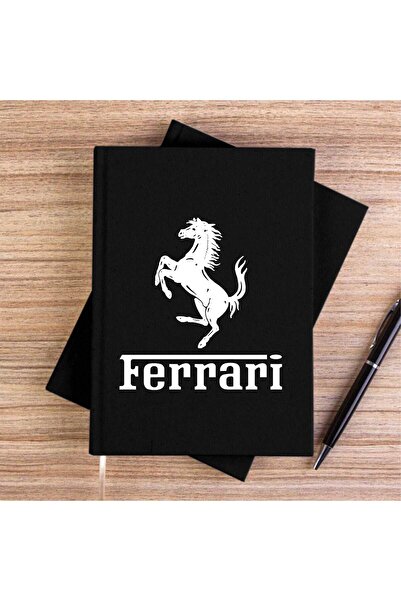 CrowsGate Ferari Logo Black Canvas Notebook