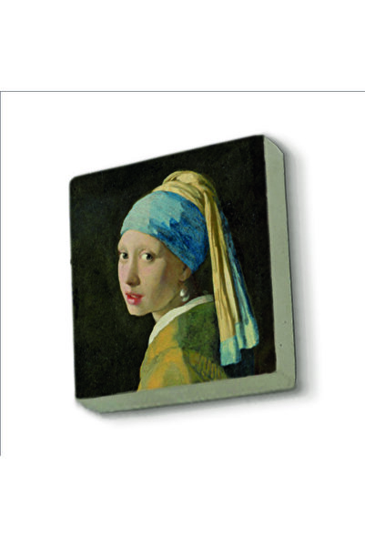Souvenest İnci Küpeli Kız (Johannes Vermeer, 1665 Baskılı Taş Magnet 5X5