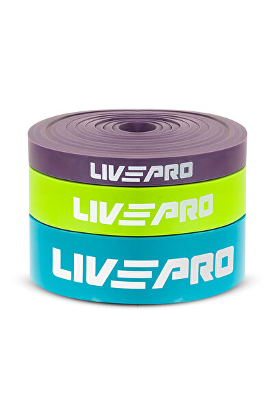 LIVEPRO Set de 3 rezistențe elastice verzi