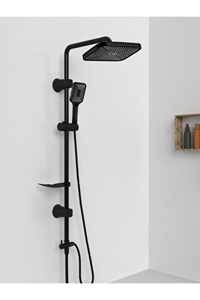 FAWER Faucet & Shower Siyah Yağmurlama Lüx Robot Duş Seti Örgülü Duş Hortumlu...