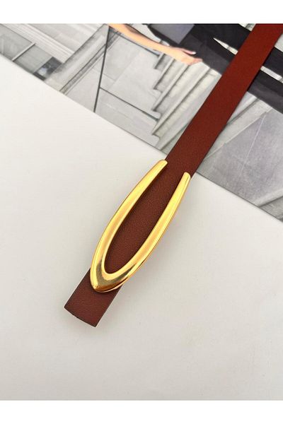 MODAM HİFA Gold V Buckle Γυναικεία ζώνη παντελονιού Ζώνη φόρεμα Ζώνη πουκάμισο Ζώνη παλτό Ζώνη λεπτή ζώνη