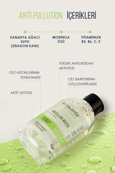 ECOLATIER Micellar Water Makeup Remover Moisturizer for Oily Skin 400 ml