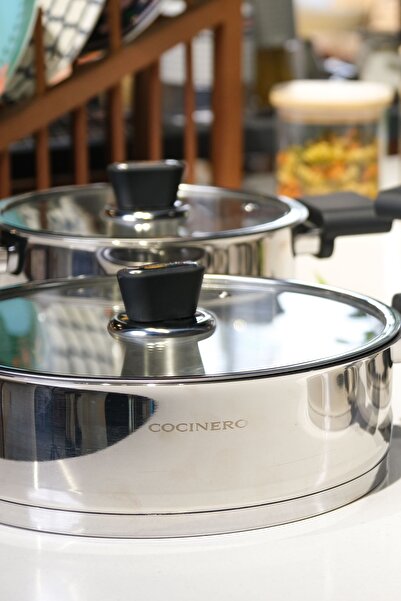 COCİNERO Leon 1097 8 Parça Silindir Çelik Tencere Seti