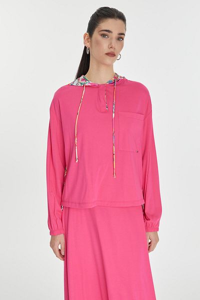 Zühre Fuchsia Hooded and Back Detailed Combination Double Suit - TK-1323