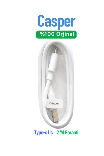 CASPER  Telefon Şarj Kablosu Hızlı Şarj & %100 Type-c Uçlu 2 Yıl Garanti