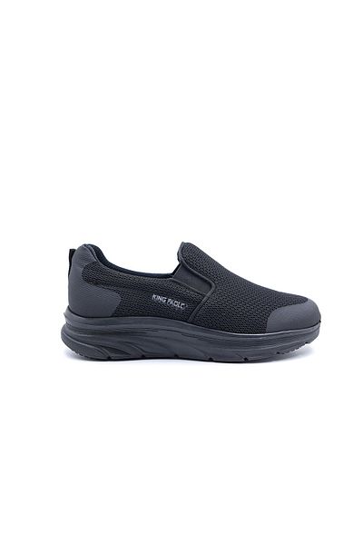 KİNG PAOLO Memory Foam Men's Textile Black Laceless Sports Walking Shoes