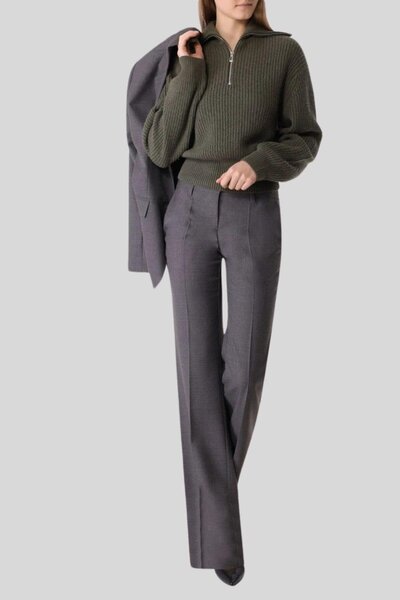 Hugo Boss Balıkçı Yaka Kadın Kazak Haki