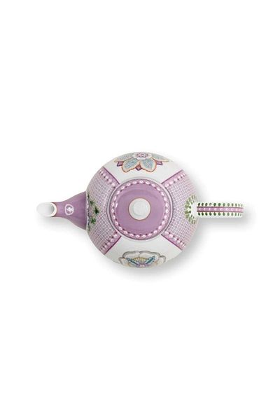 Pip Studio Ceainic din porțelan, Pip Studio, Lilac, 1.6l, colecția Lily&Lotus