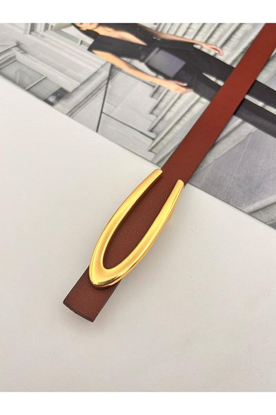 MODAM HİFA Gold V Buckle Γυναικεία ζώνη παντελονιού Ζώνη φόρεμα Ζώνη πουκάμισο Ζώνη παλτό Ζώνη λεπτή ζώνη