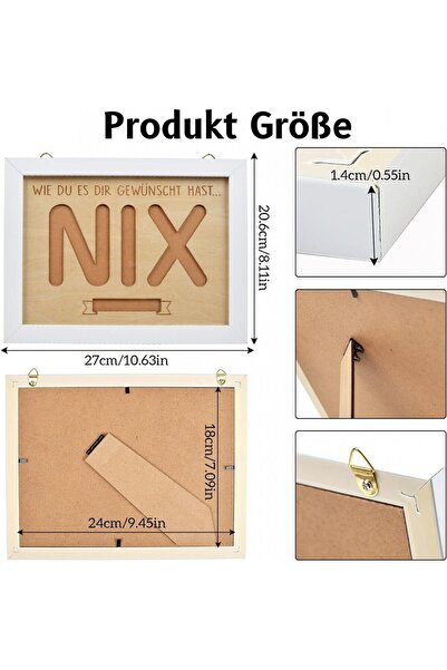 Vibbang Vibbang wedding photo frame, solid wood/paper, white/natural, 27 x 20 x 1.4 cm