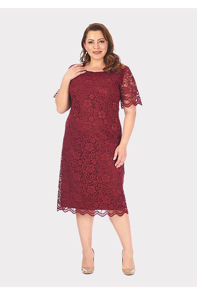 LİLAS XXL Rochie de seara din dantela colorata burgundy marime plus