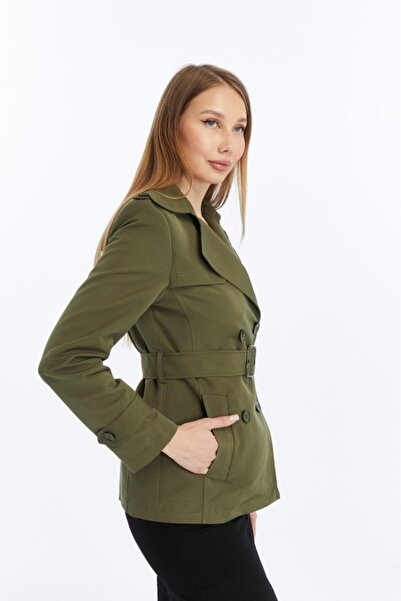 Jamila Crop Mevsimlik Kadın Trençkot