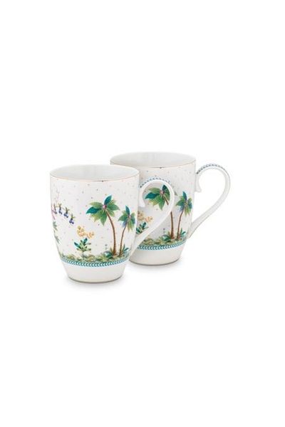 Pip Studio Set of 2 porcelain mugs, Pip Studio, 350ml, Jolie White collection