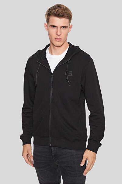 Hugo Boss Regular Fit Kapüşonlu Erkek Sweatshirt Siyah