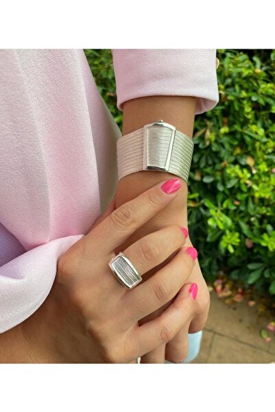 bestmysilver Kadın Gümüş 13 Sıra Klasik Toka Trabzon Hasır Bileklik ve Yüzük ...