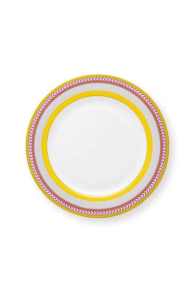 Pip Studio Porcelain plate, Pip Studio, Stripes Yellow, 23cm, Pip Chique collection