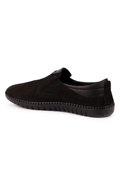 Mehmet Baran Genuine Leather Summer Sandal Model Black Nubuck Without Laces