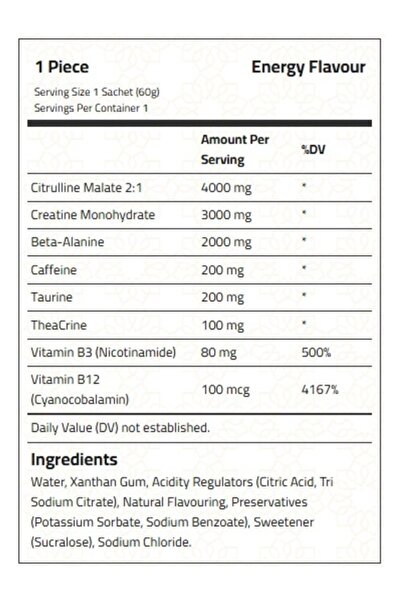 Laperva Triple Power Gel Pre Workout Food Supplement, Box of 20 Pieces,