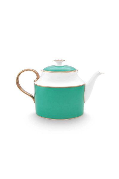 Pip Studio Porcelain teapot, Pip Studio, Gold-Green, 1.8l, Pip Chique collection