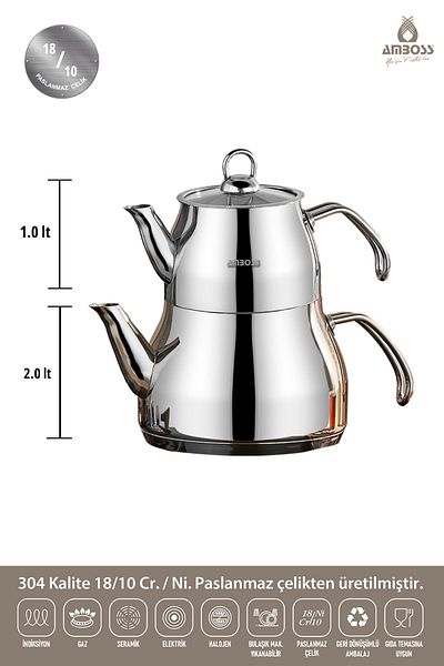 Amboss Prime 4 Piece Stainless Steel Medium Teapot