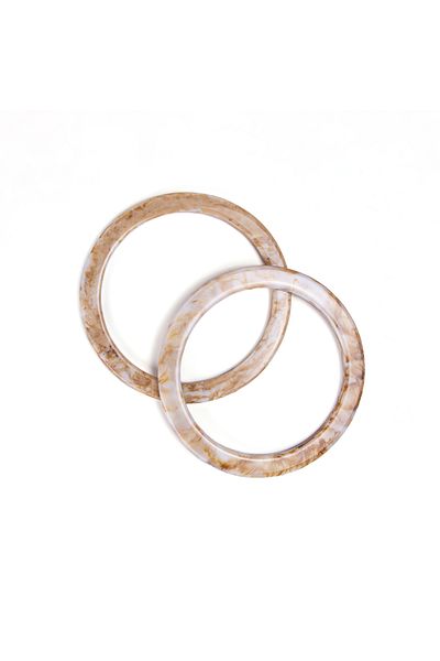 Sultan Round Acrylic Bag Handle - 2 Pieces Cream