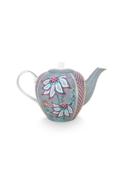 Pip Studio Porcelain teapot, Pip Studio, Light Blue, 1.6l, Flower Festival collection