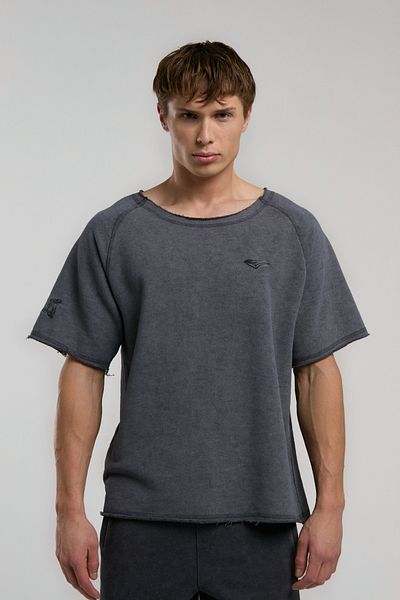 EVERLAST Ανδρικό μπλουζάκι Ny Street Oversize με φαρδύ γιακά καπνιστό