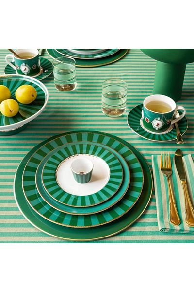 Pip Studio Porcelain plate, Pip Studio, Stripes Green, 26.5cm, Love Birds collection
