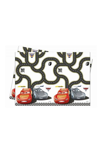 BalonEvi Cars Licensed Table Cover Lightning Mcqeen Printed Size: 120X180Cm