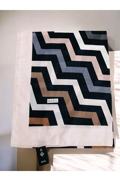 Akel Polyester Shawl, Disinfected Desenli Polyester Shawl