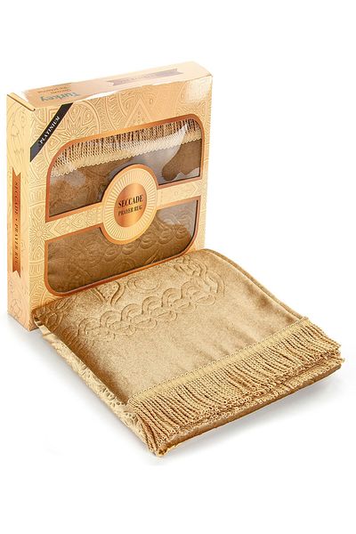 İhvan Gold Colored Sponge Thick Velvet Dowry Box - Gift Lined Box