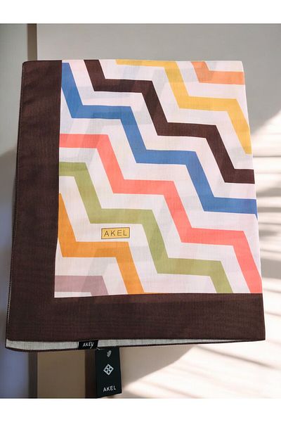 Akel Patterned Polyester Shawl Pattern-1