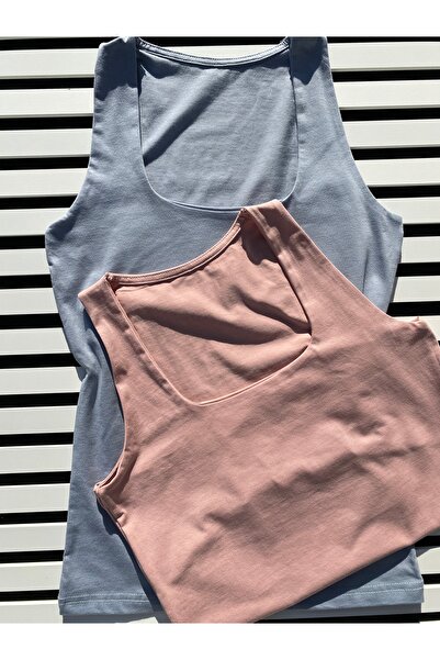 LEYNA BUTİK Квадратний виріз, подвійний шар на грудях, широкі бретелі, 2 шт.,...